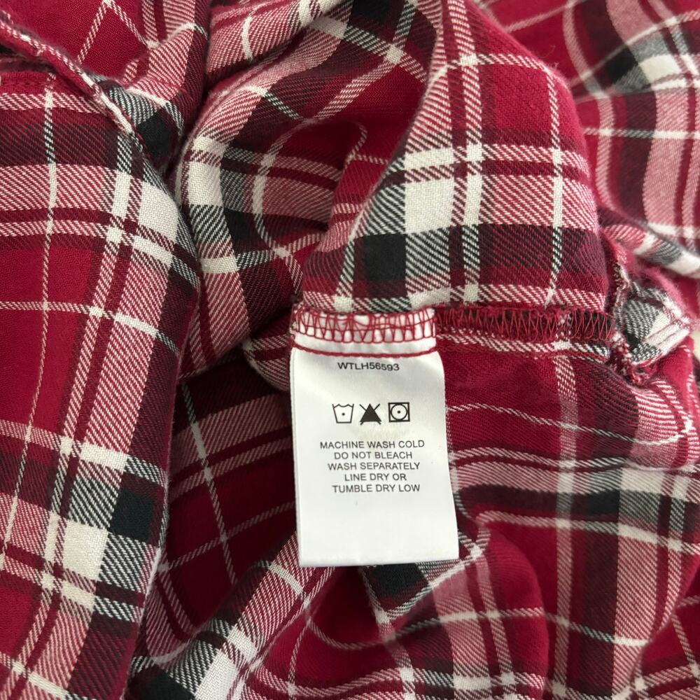 Wrangler Men’s Red Plaid Long Sleeve Shirt Size Large Western Cowboycore - Picture 10 of 14